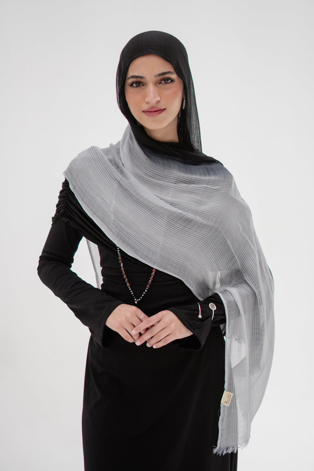 Ombré French Chiffon in Black X Gray "OFC-6"