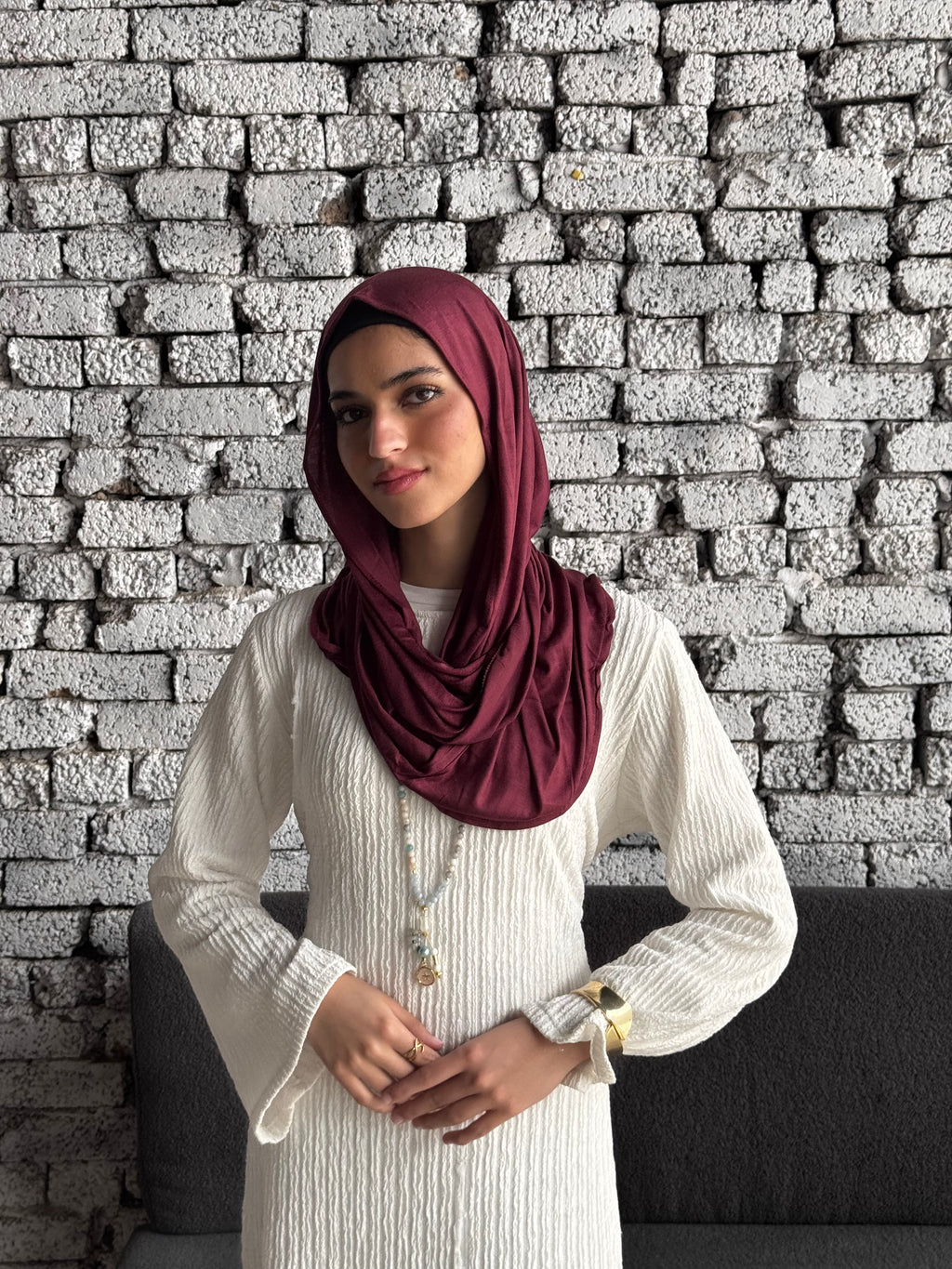 Mini Scarf in Maroon
