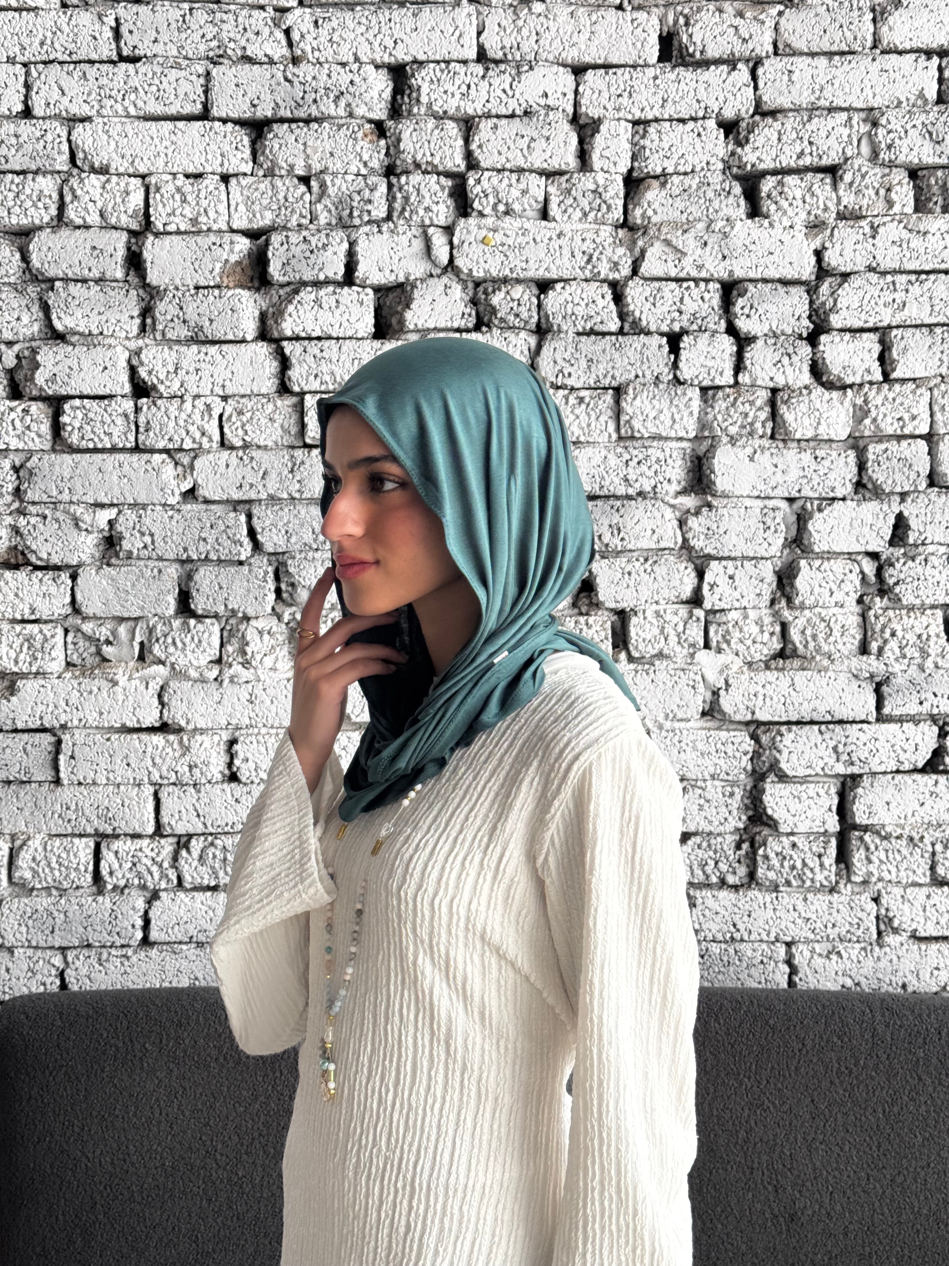 Mini Twisted Scarf in Teal Blue