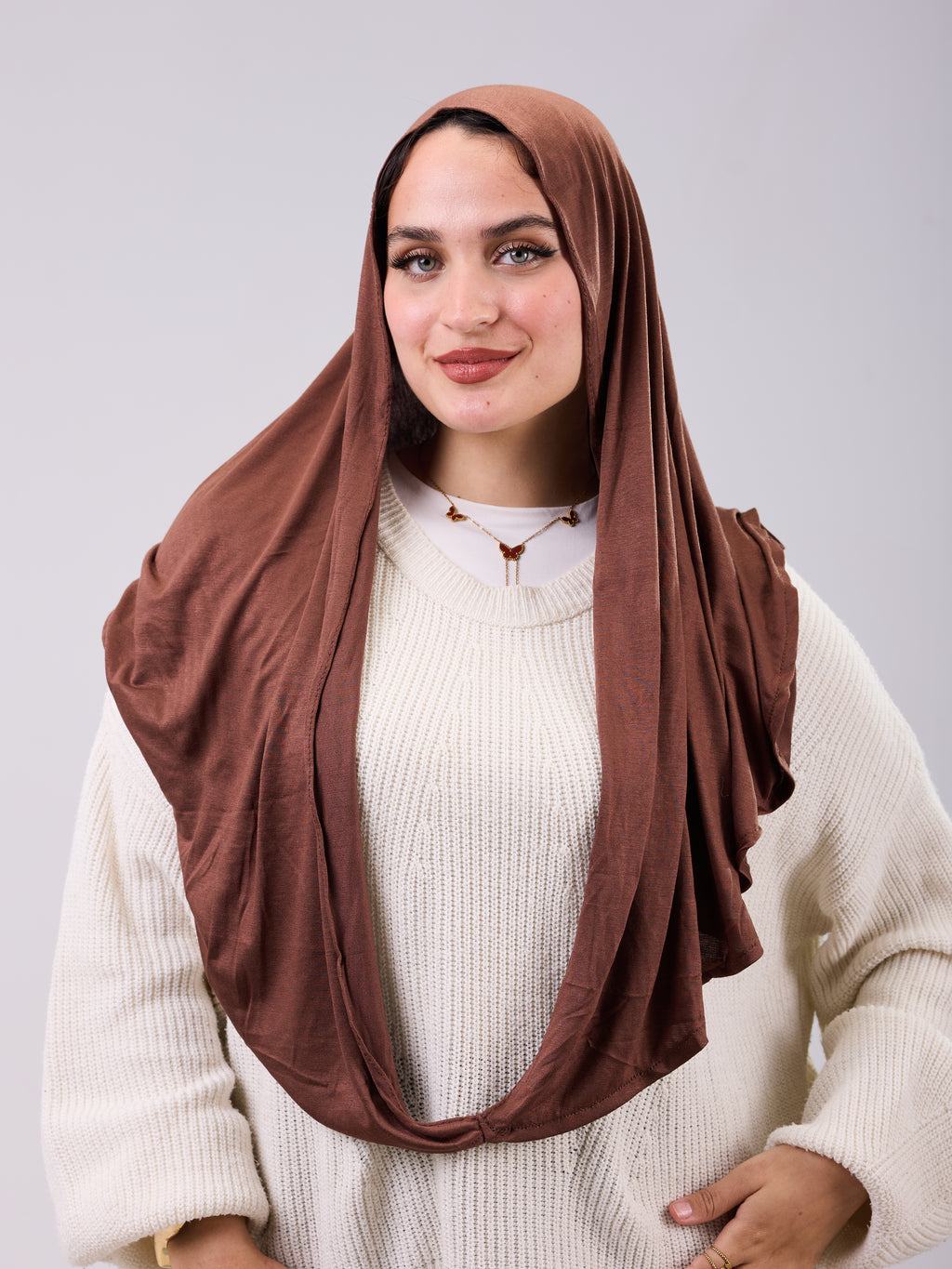Mini Twisted Scarf in Chocolate Brown