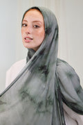Comfort Printed Kuwaiti Scarf in Green Marble "CPK-2"