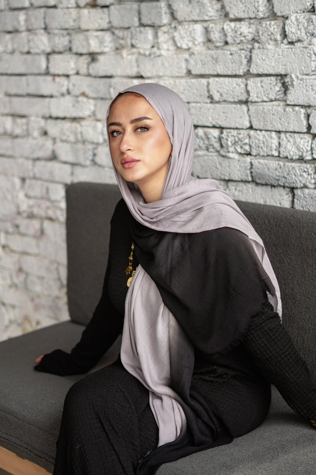 Linen Double Tone In Black x Gray