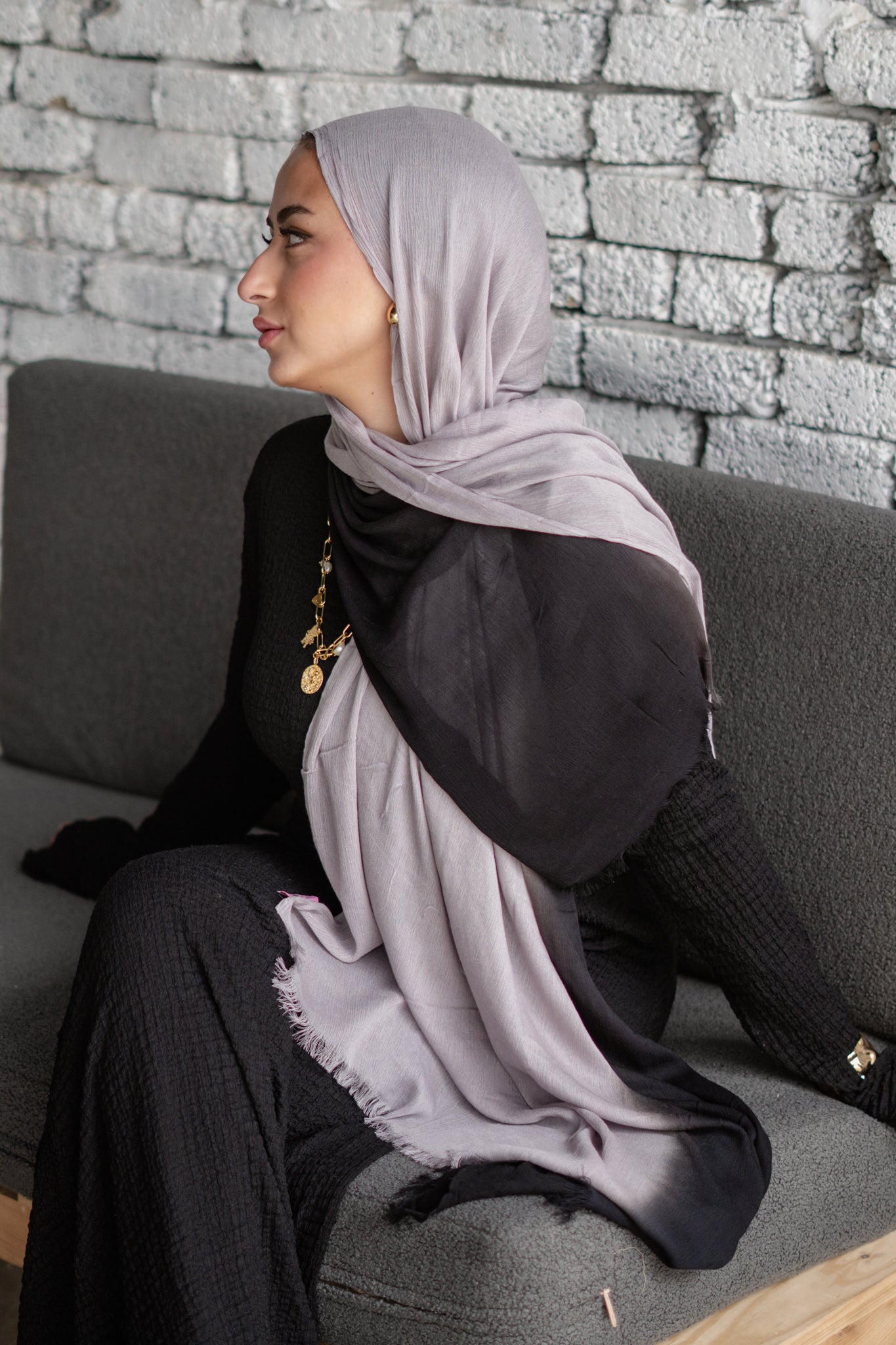 Linen Double Tone In Black x Gray
