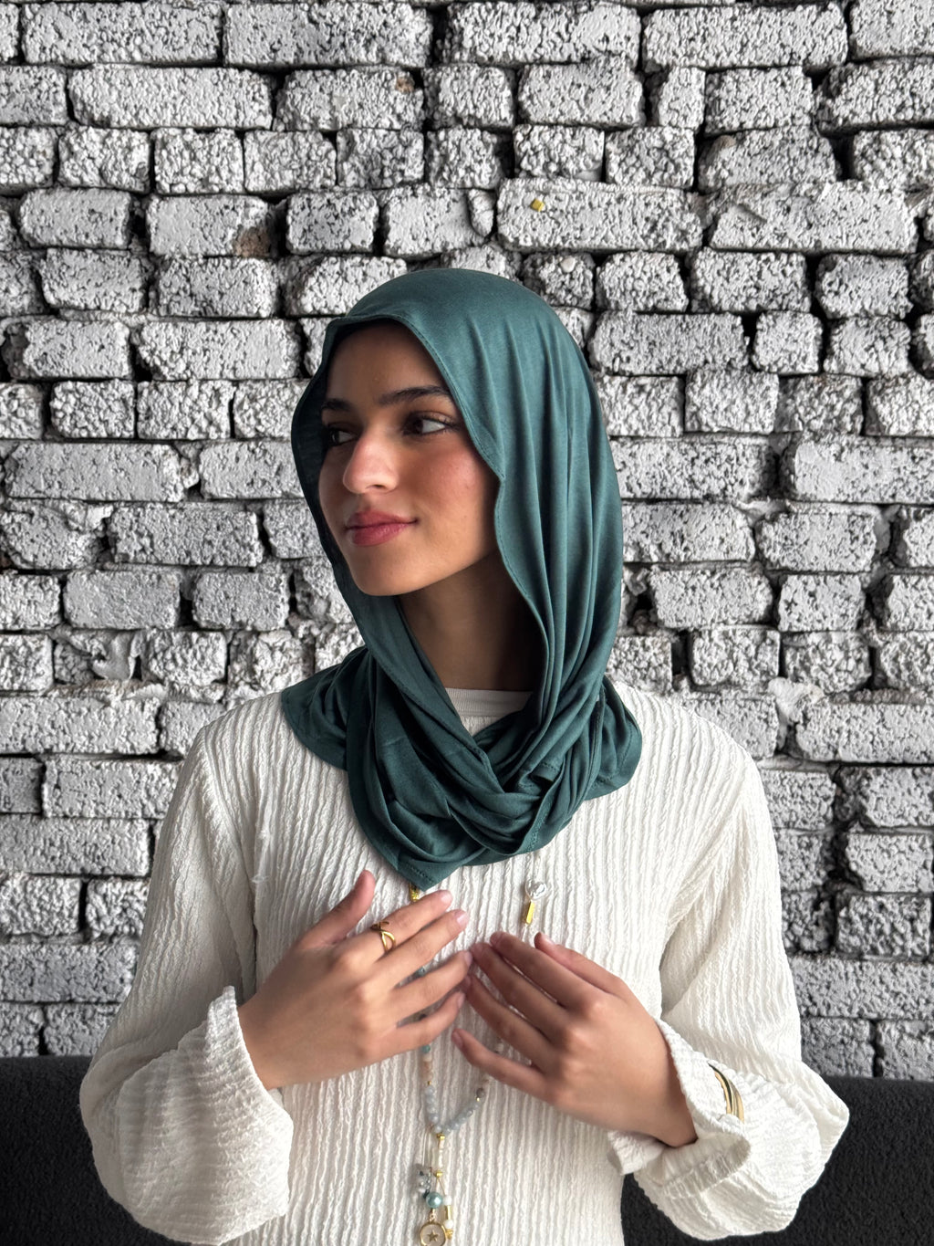 Mini Twisted Scarf in Teal Blue
