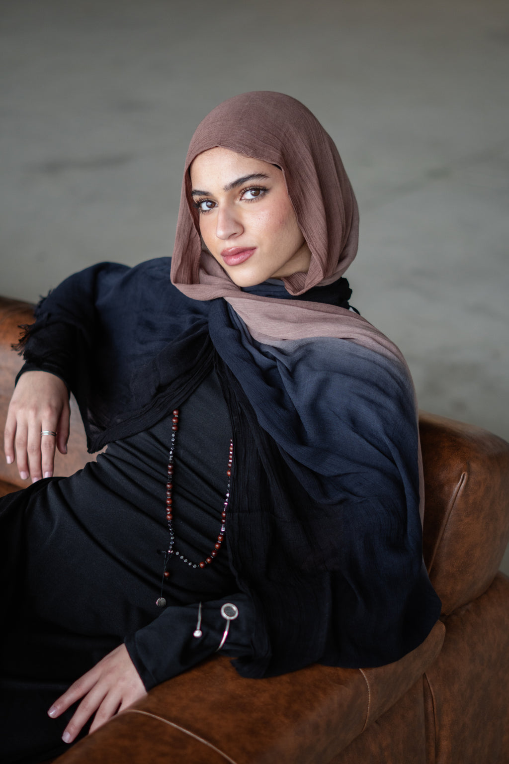 Linen Double Tone In Black X Navy X Caffe