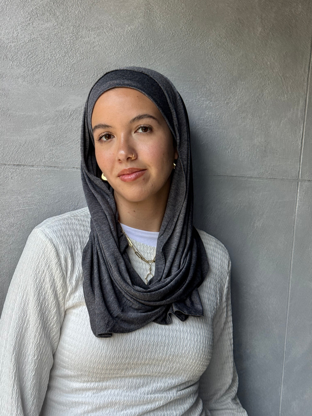Mini Edgy scarf In Dark Gray