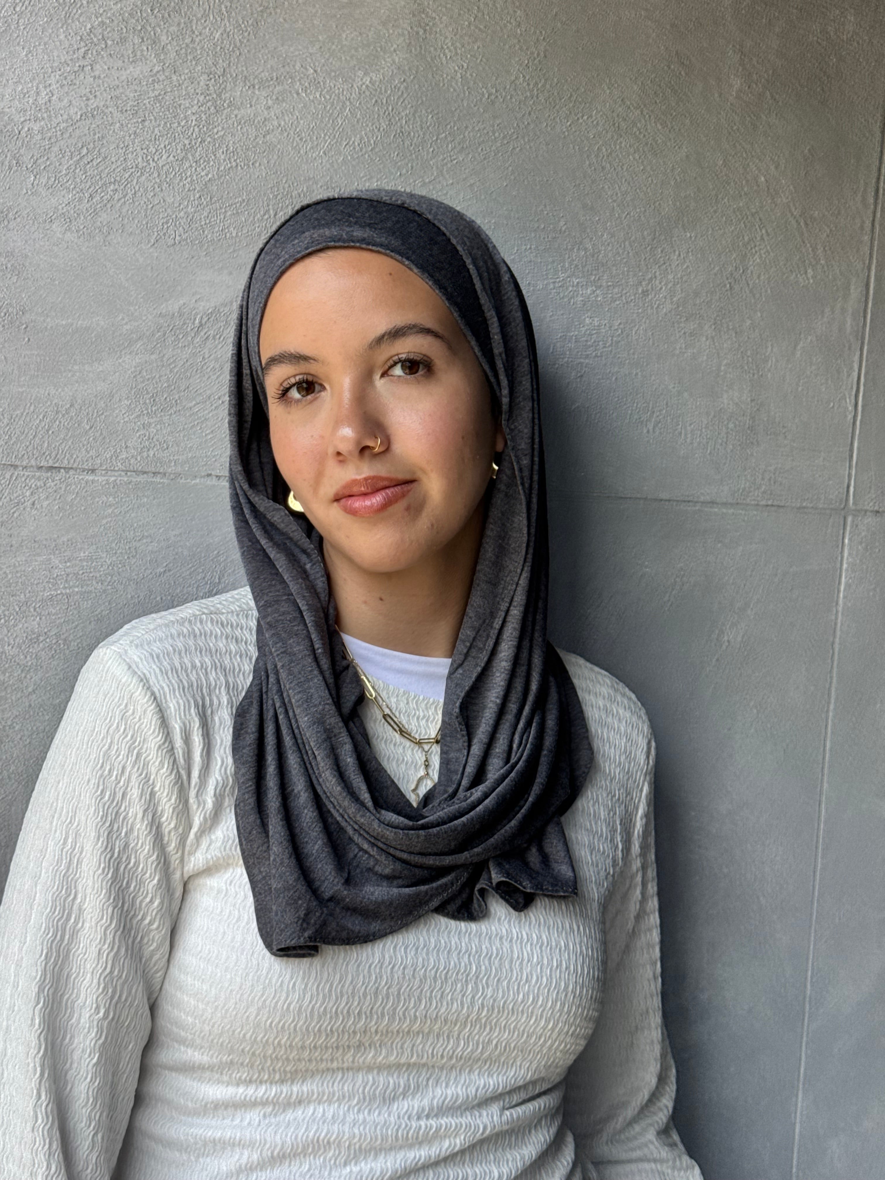 Mini Edgy scarf In Dark Gray