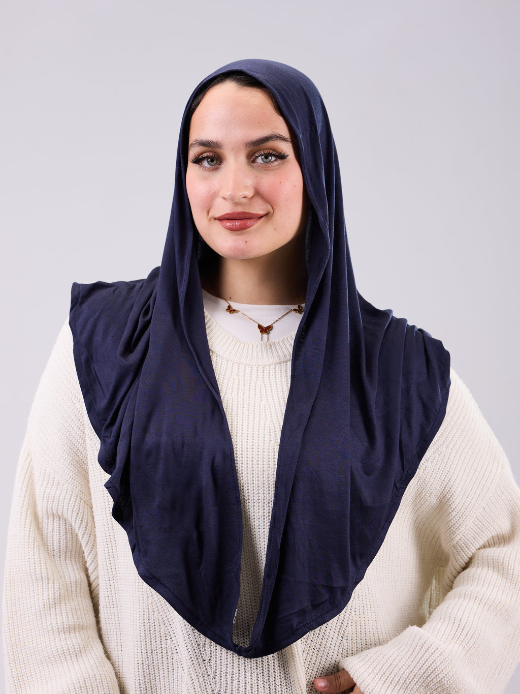 Mini Twisted Scarf in Navy