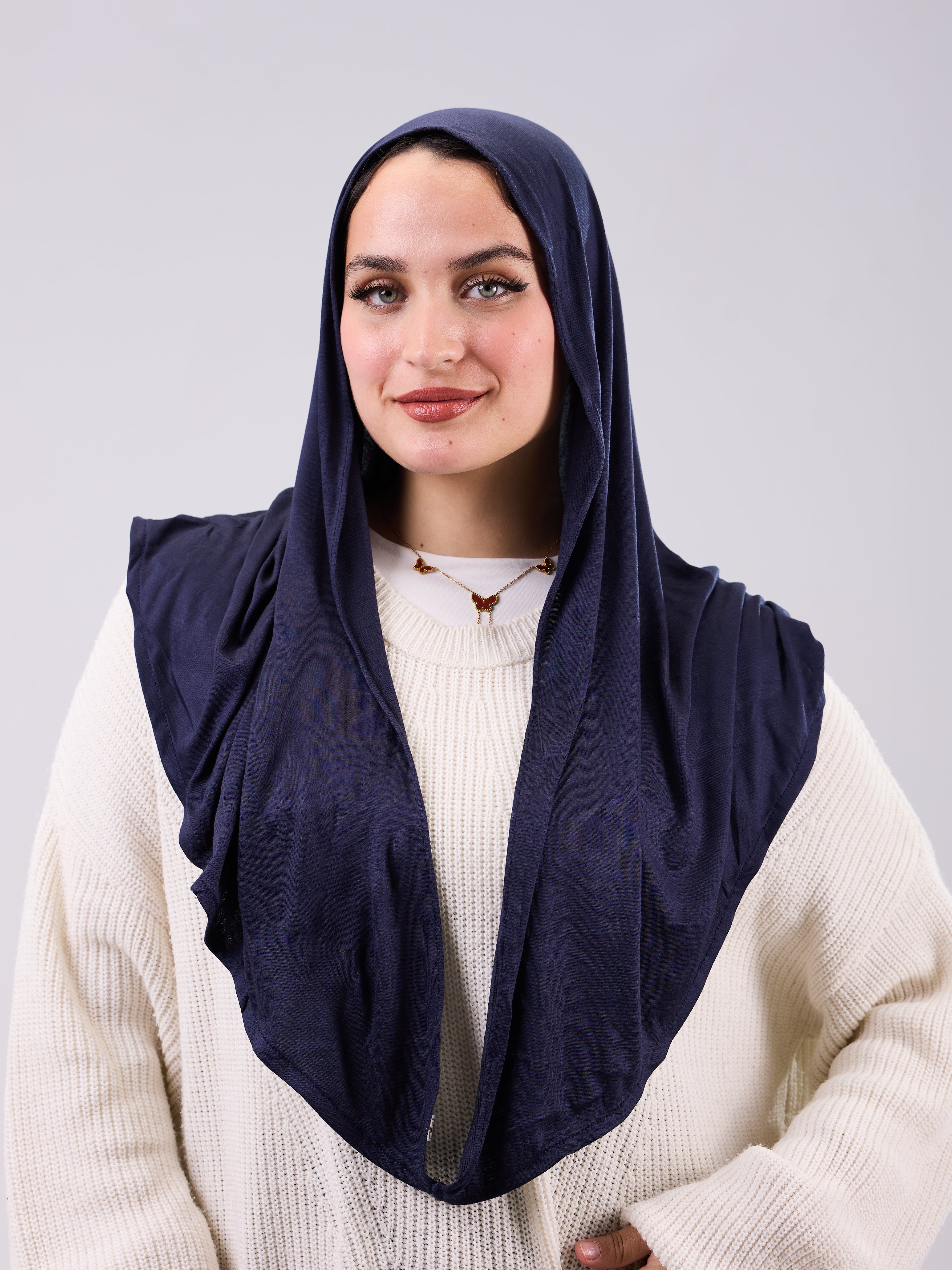 Mini Twisted Scarf in Navy