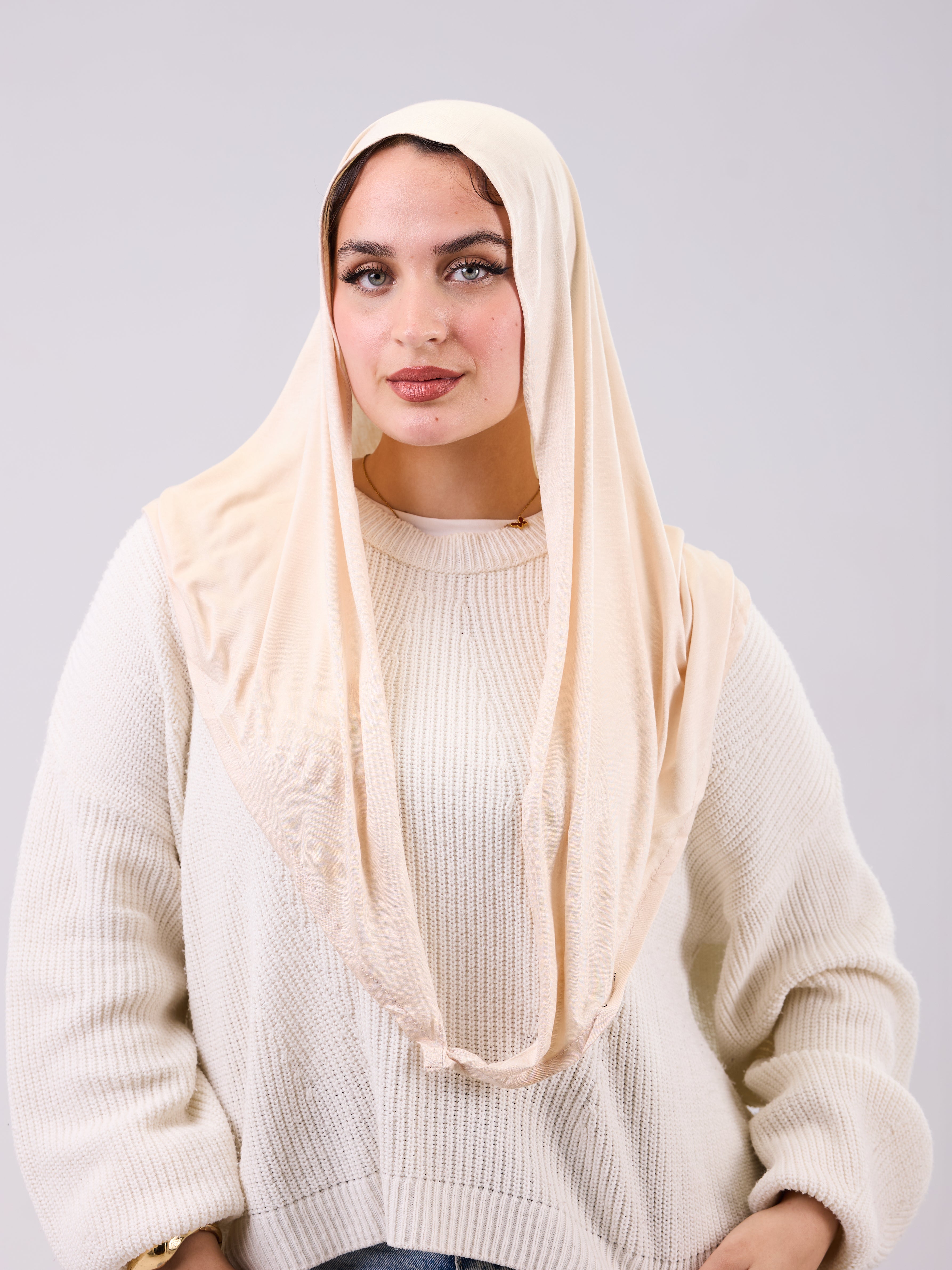 Mini Twisted Scarf in Light Beige