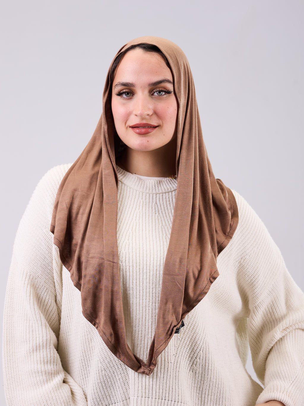 Mini Twisted Scarf in Caramel Brown