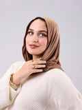 Mini Twisted Scarf in Caramel Brown
