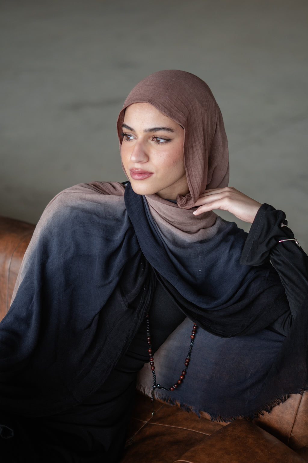 Linen Double Tone In Black X Navy X Caffe