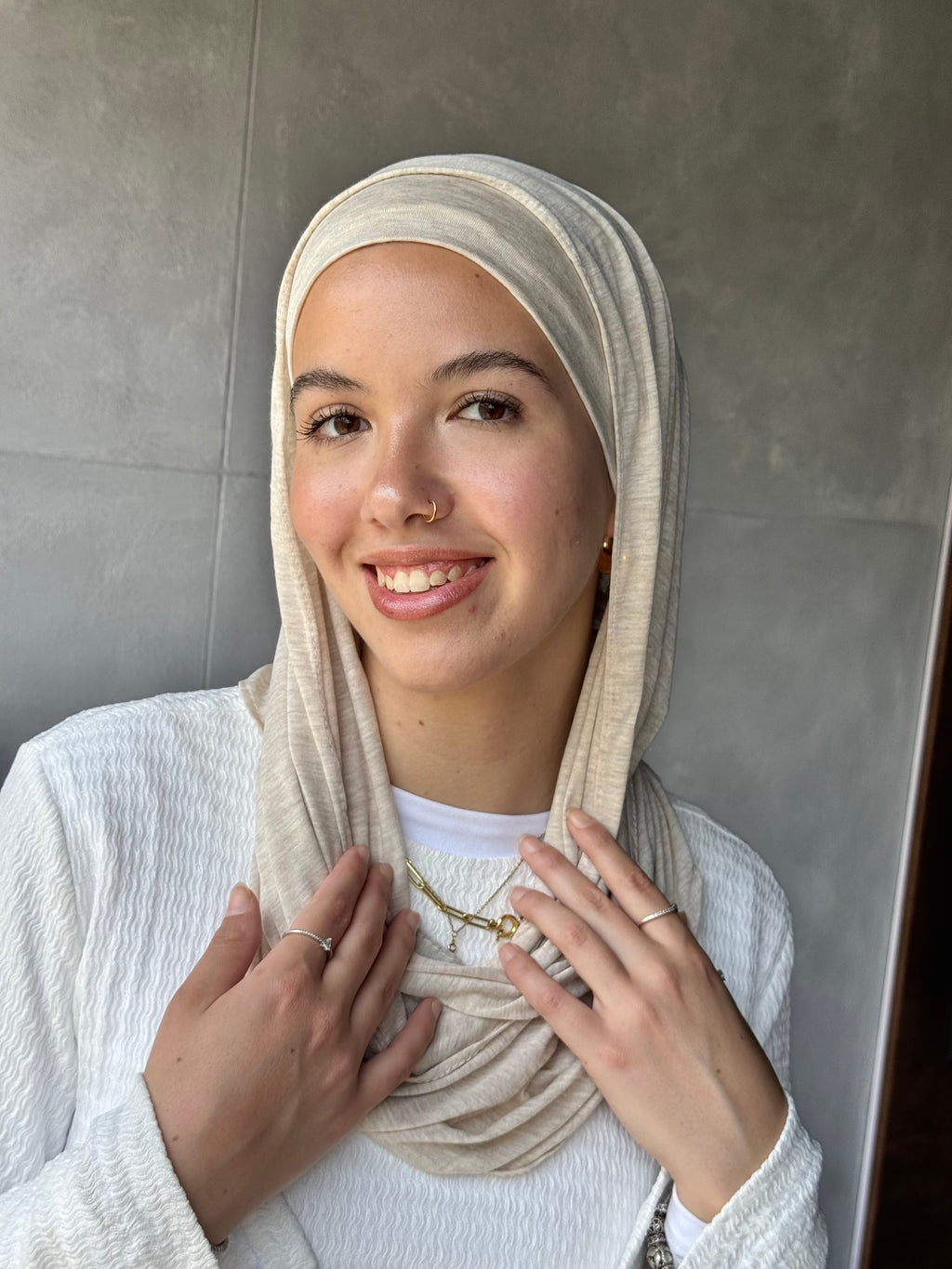 Mini Edge Scarf in light Beige