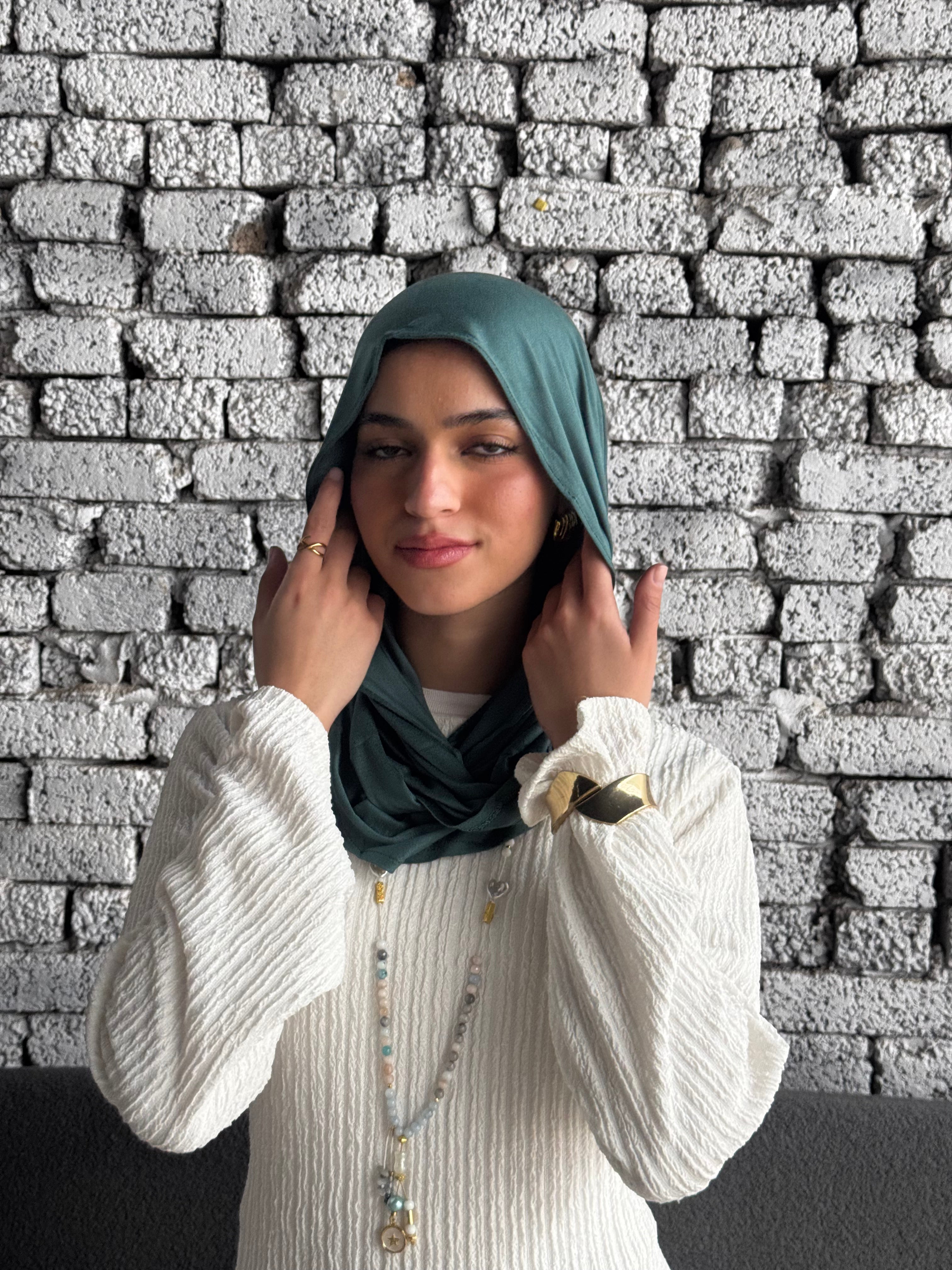 Mini Twisted Scarf in Teal Blue