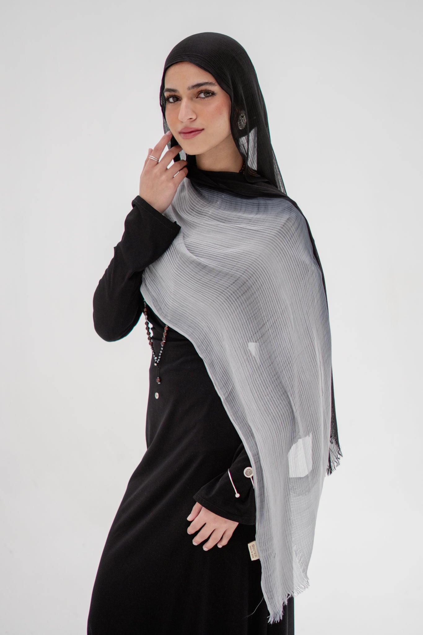 Ombré French Chiffon in Black X Gray "OFC-6"