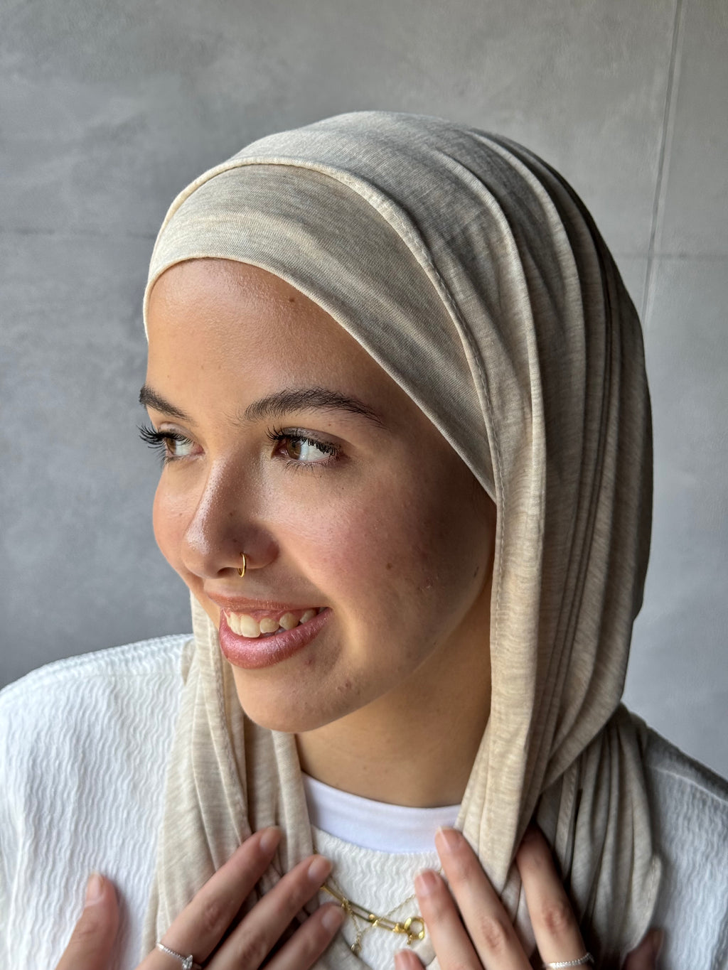 Mini Edge Scarf in light Beige
