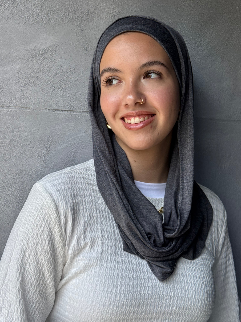 Mini Edgy scarf In Dark Gray