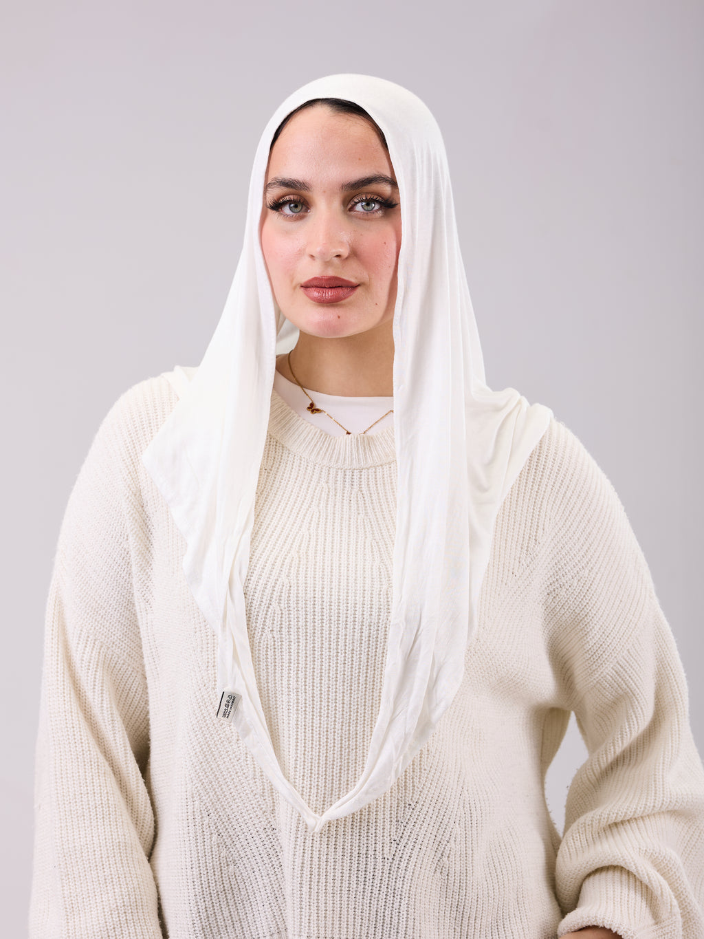 Mini Twisted Scarf in Off-White
