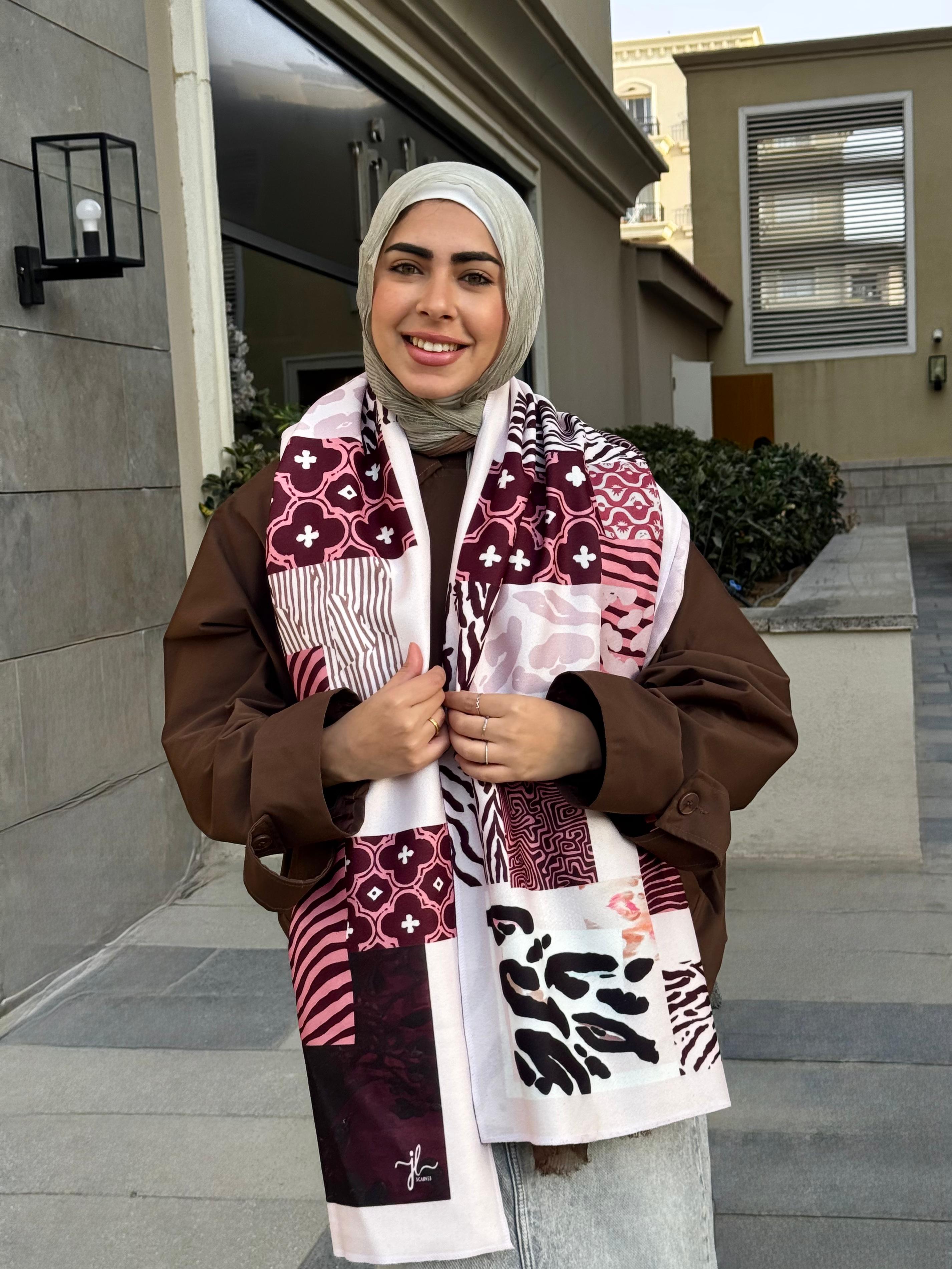 Shawl Winter Burgundy