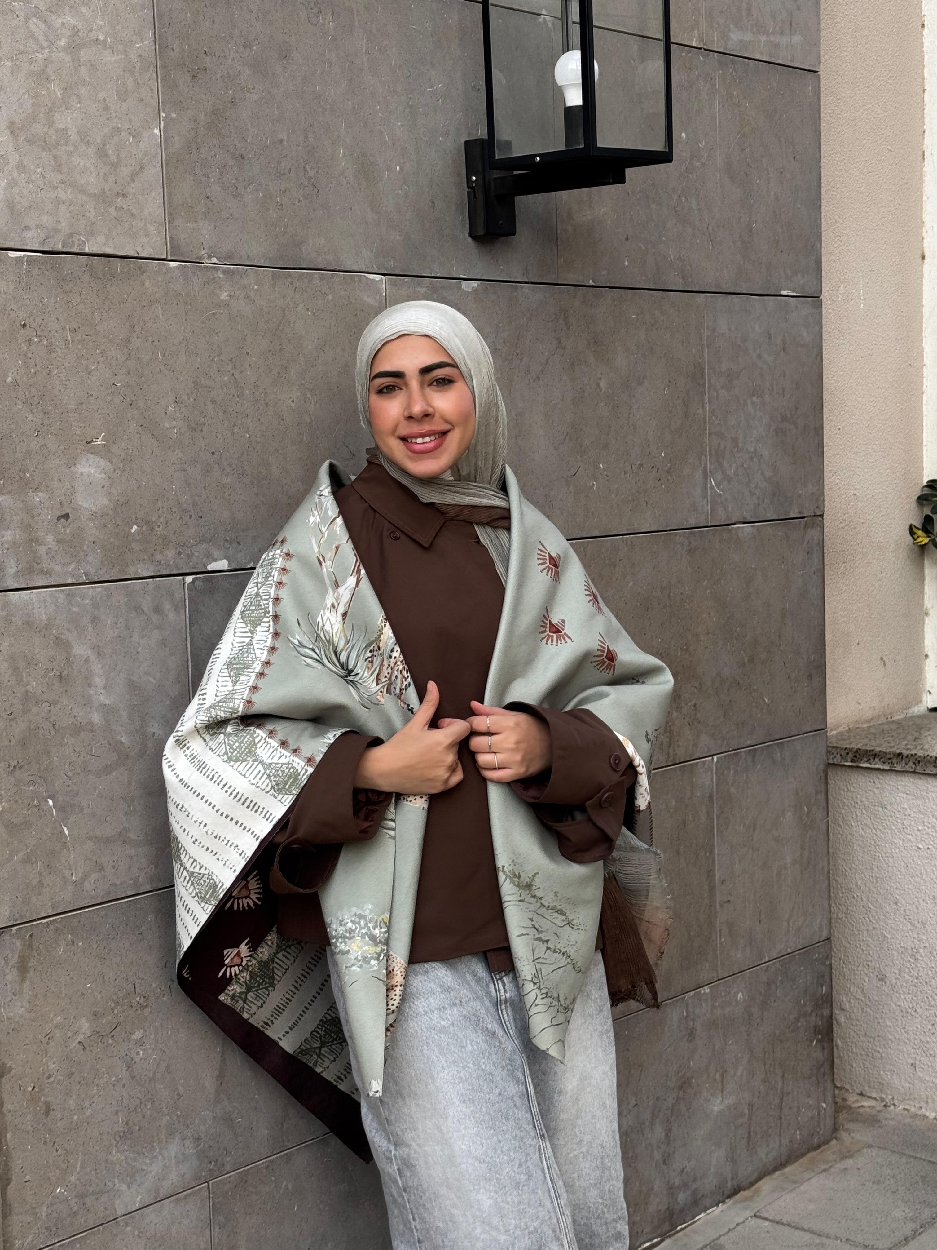 ⁠Shawl Autumn Olive