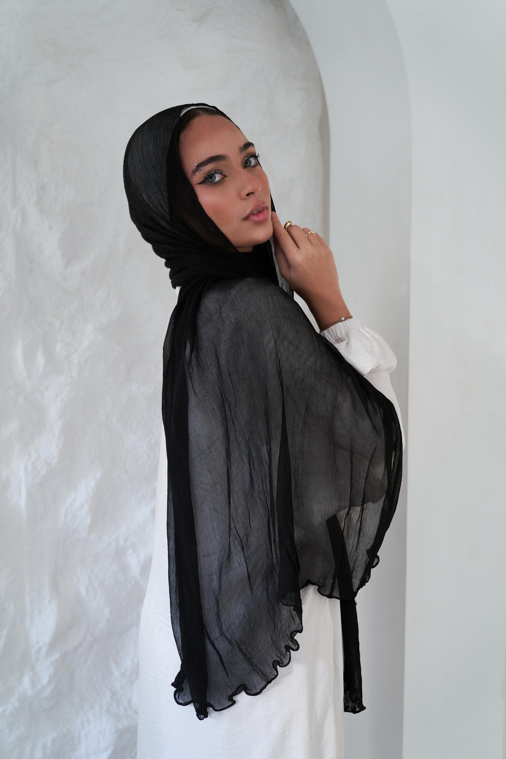 Rafiled Indian Chiffon in Black "RIC-2"