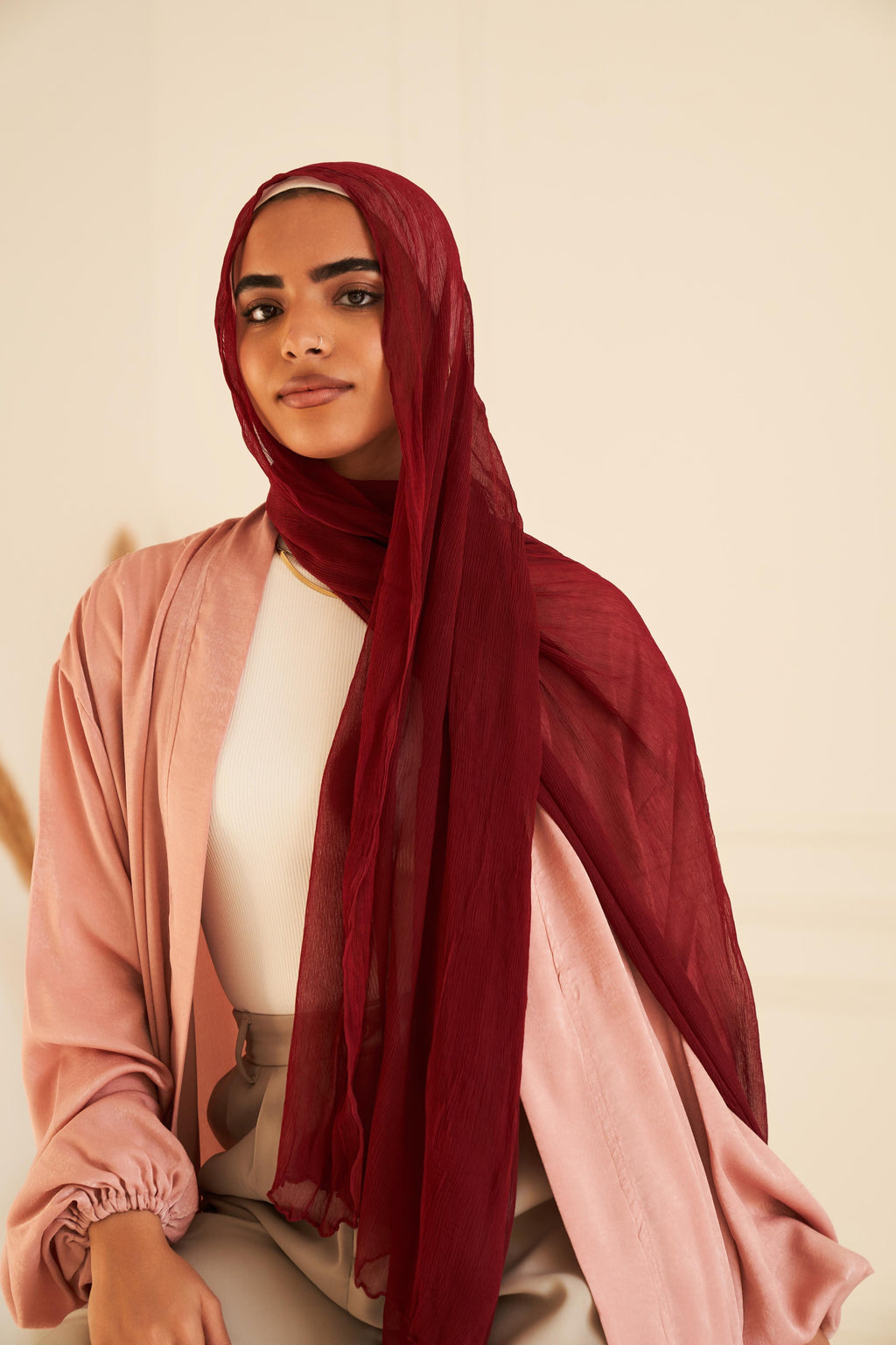Rafiled Indian Chiffon in Maroon "RIC-4"