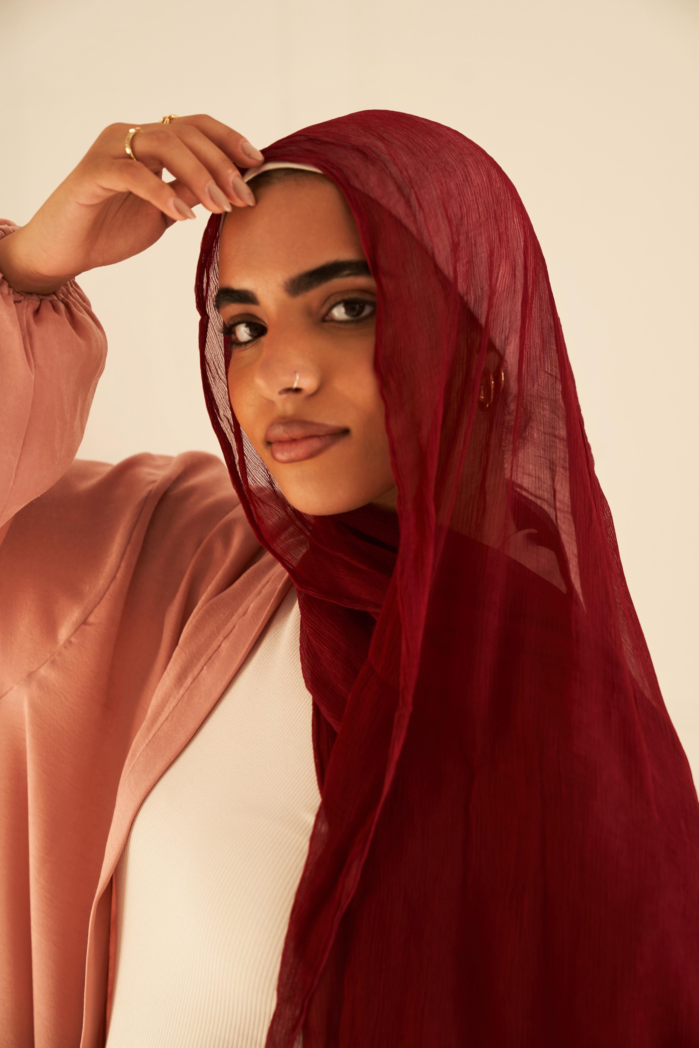 Rafiled Indian Chiffon in Maroon "RIC-4"