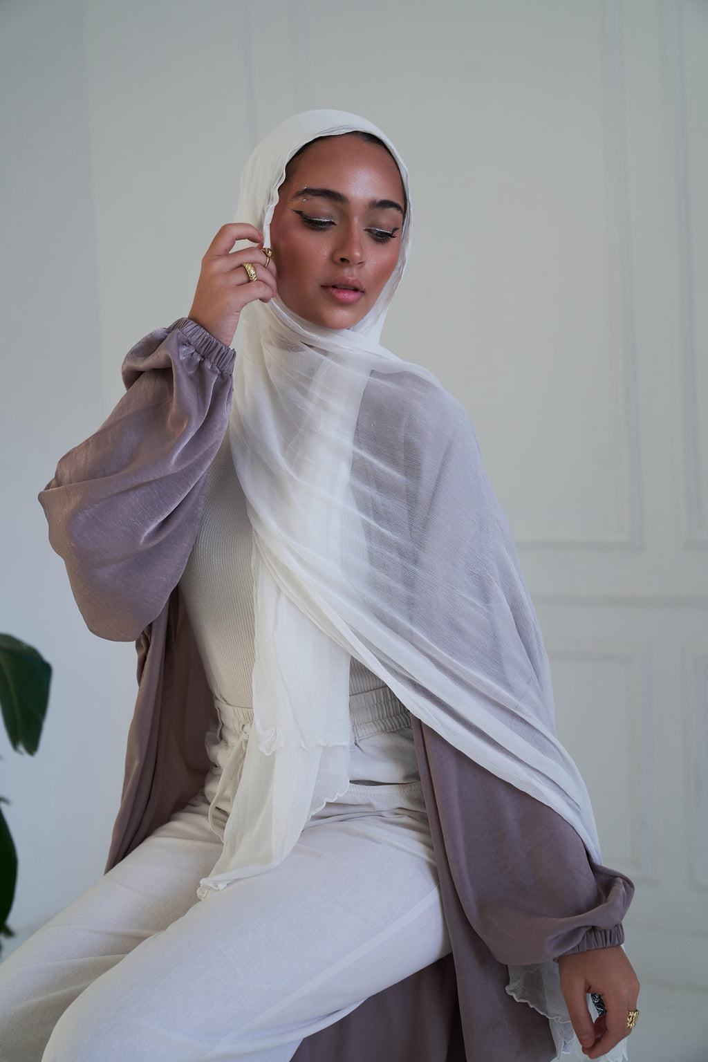 Rafiled Indian Chiffon in Pearl Off-White "RIC-3"