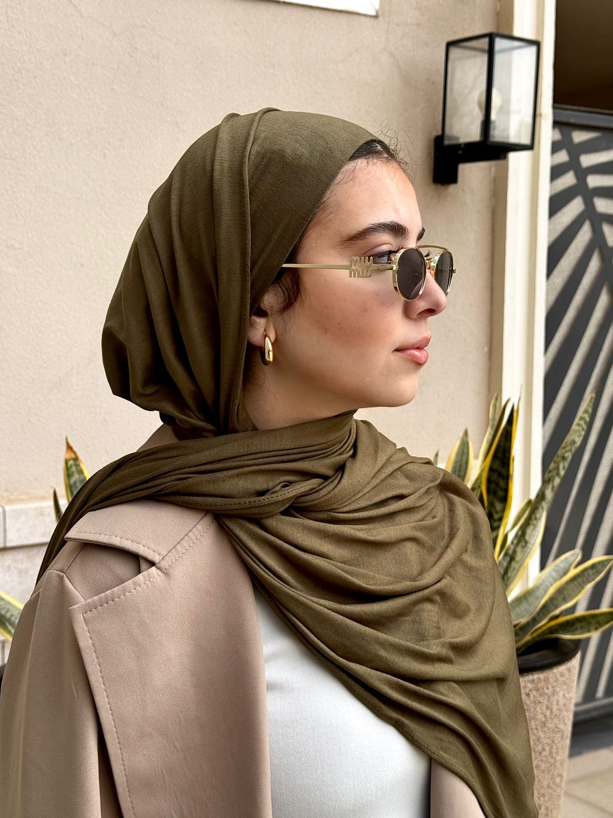 Premium Kuwait Lycra in Dark Olive