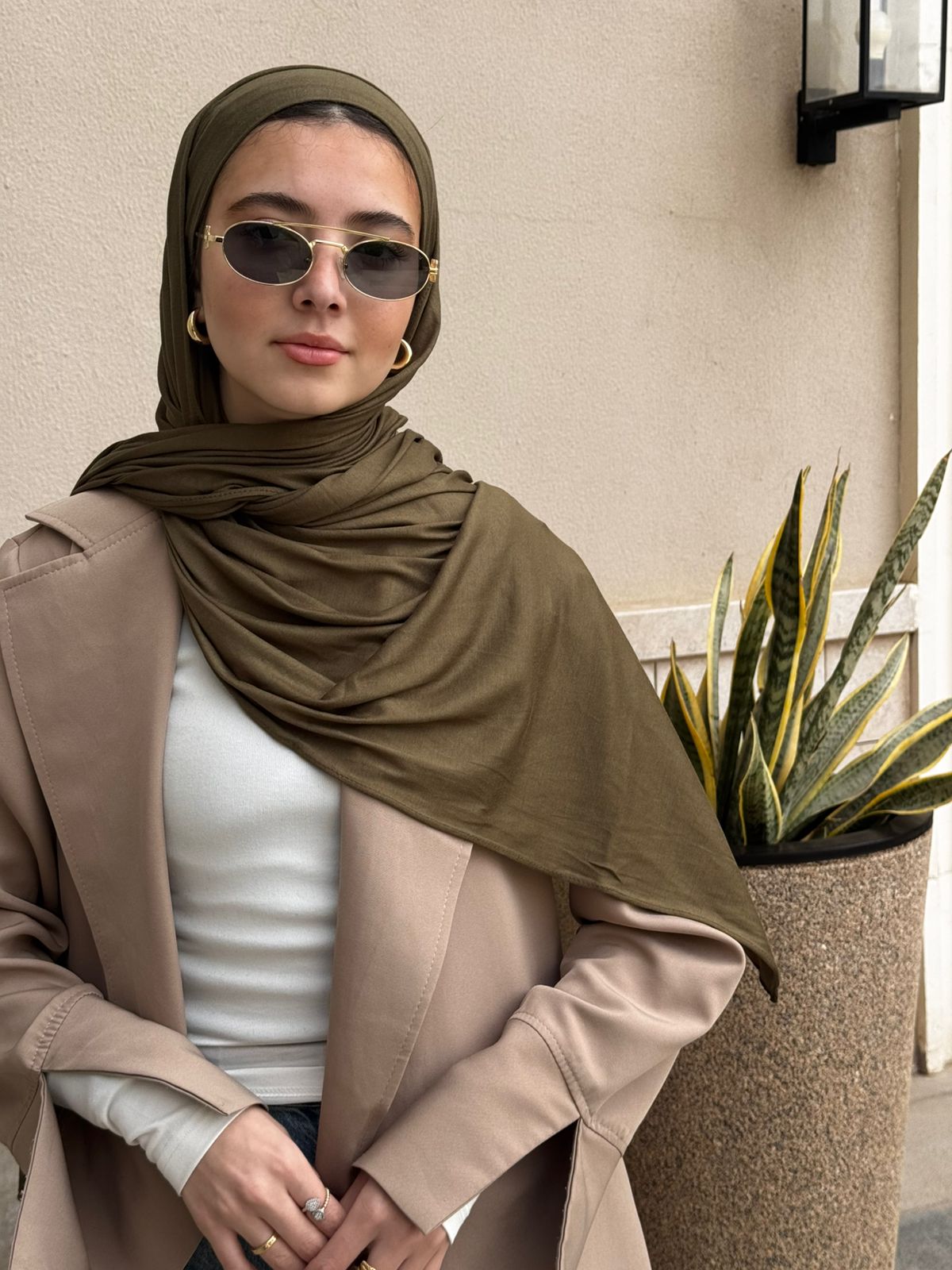 Premium Kuwait Lycra in Dark Olive