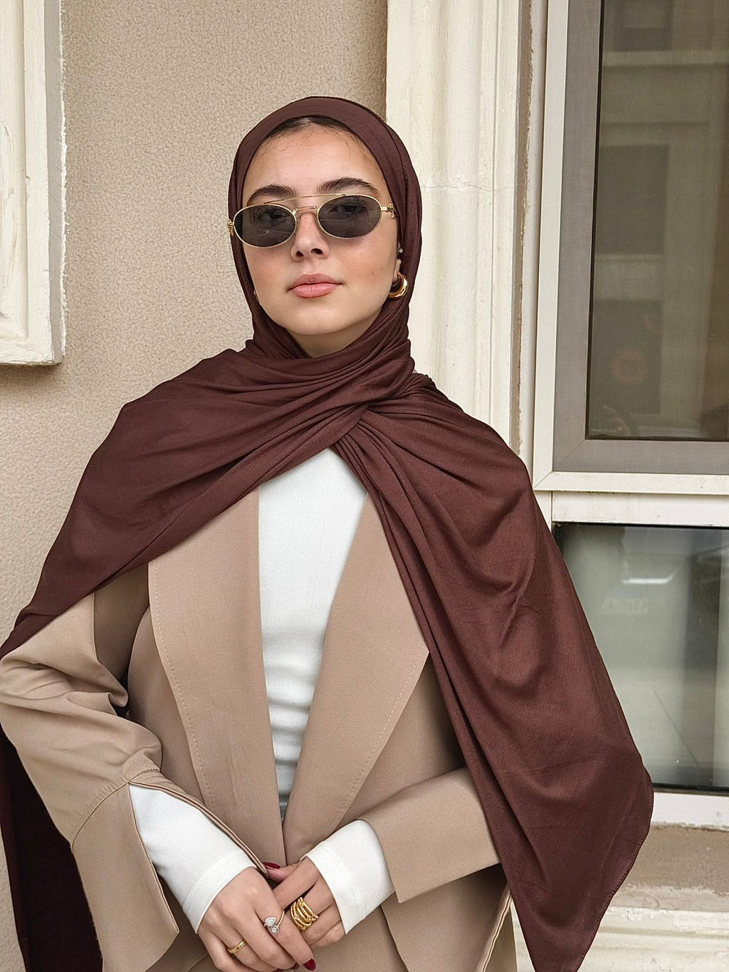 Premium Kuwait Lycra in Chocolate Brown