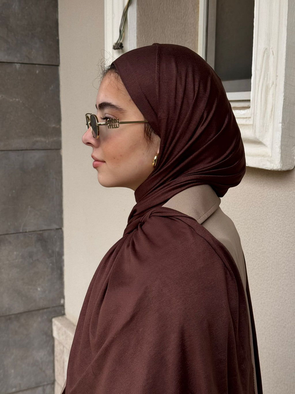 Premium Kuwait Lycra in Chocolate Brown