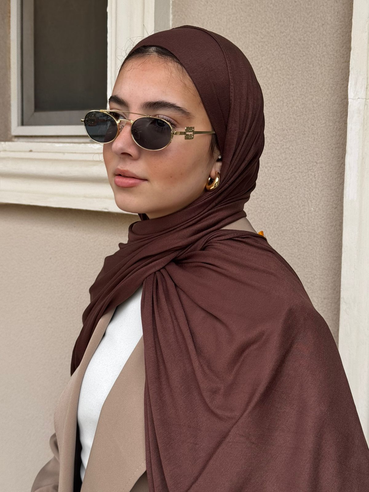 Premium Kuwait Lycra in Chocolate Brown