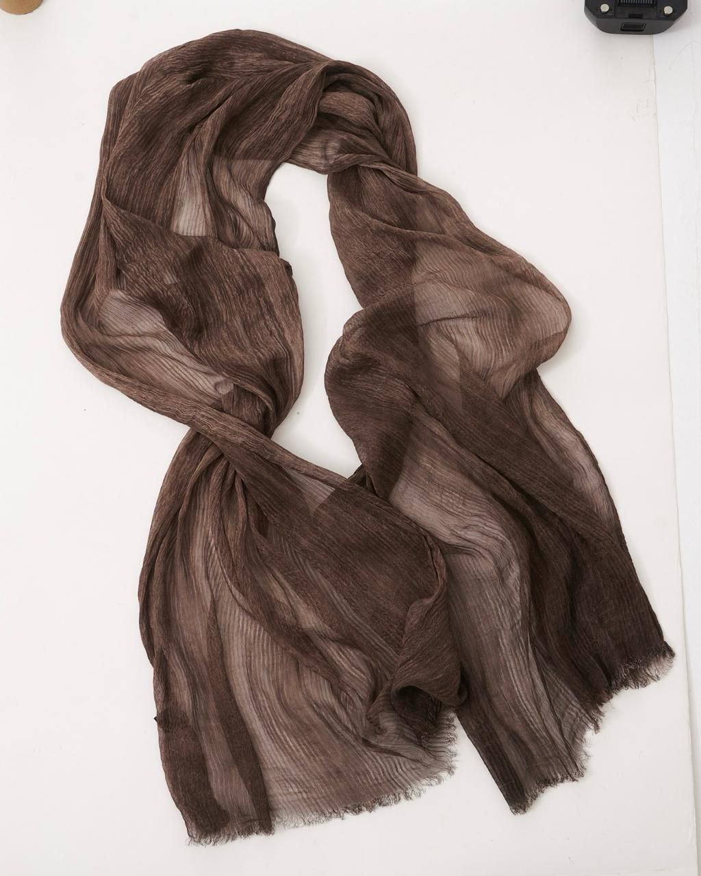 French Chiffon Scarf in Chocolate Brown "FC-3"