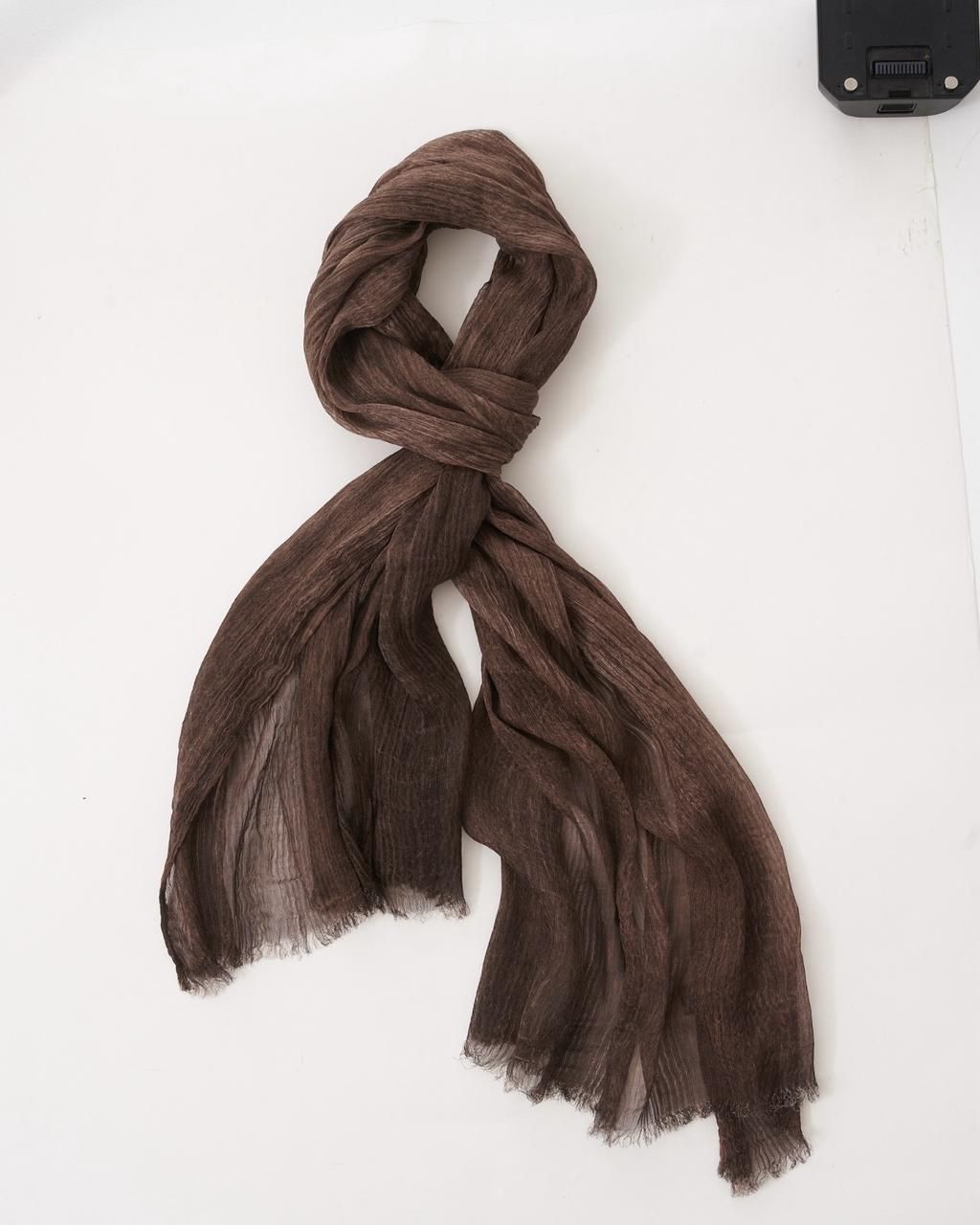 French Chiffon Scarf in Chocolate Brown "FC-3"