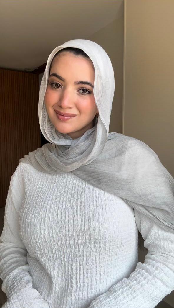French Chiffon Scarf in Light Gray "FC-11"