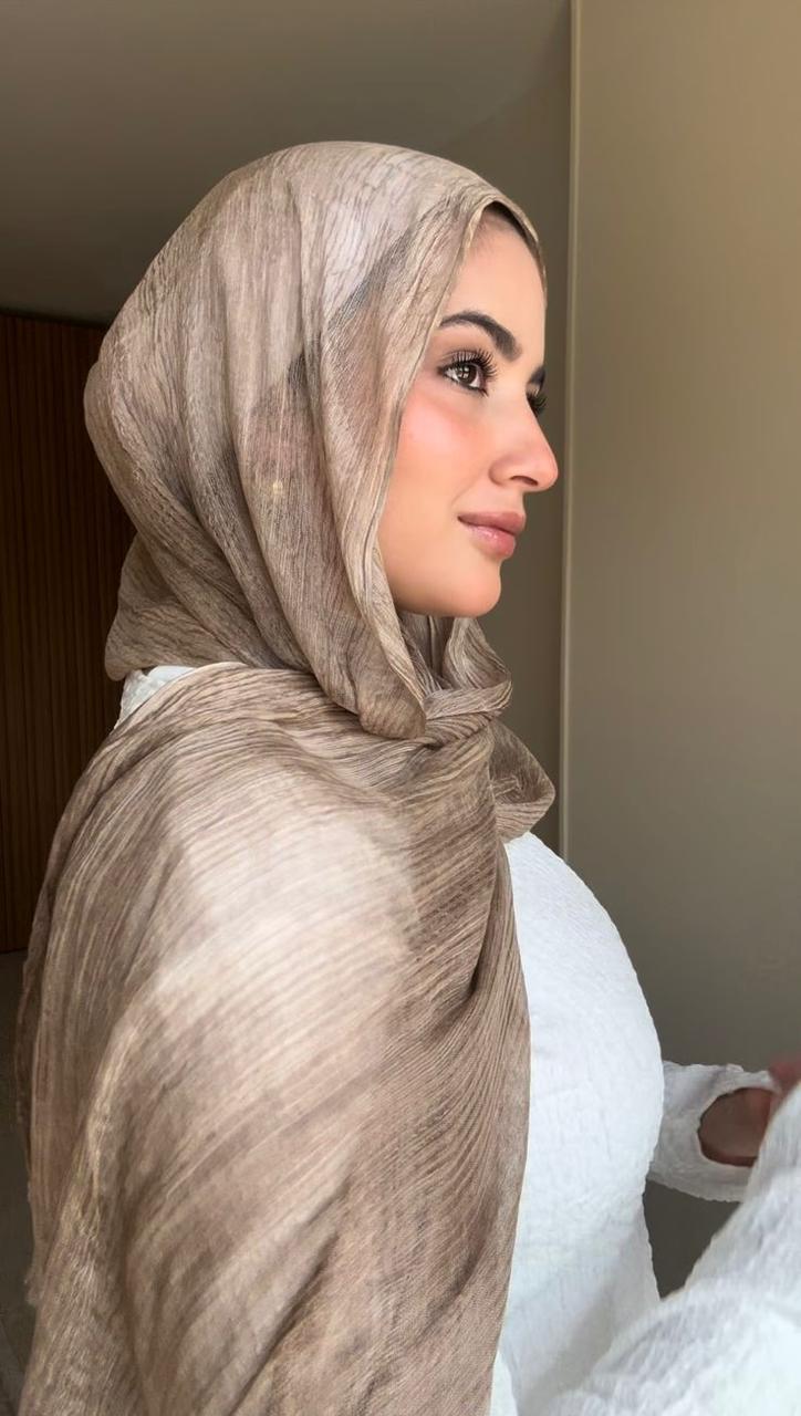 French Chiffon Scarf in Rose Sand "FC-15"