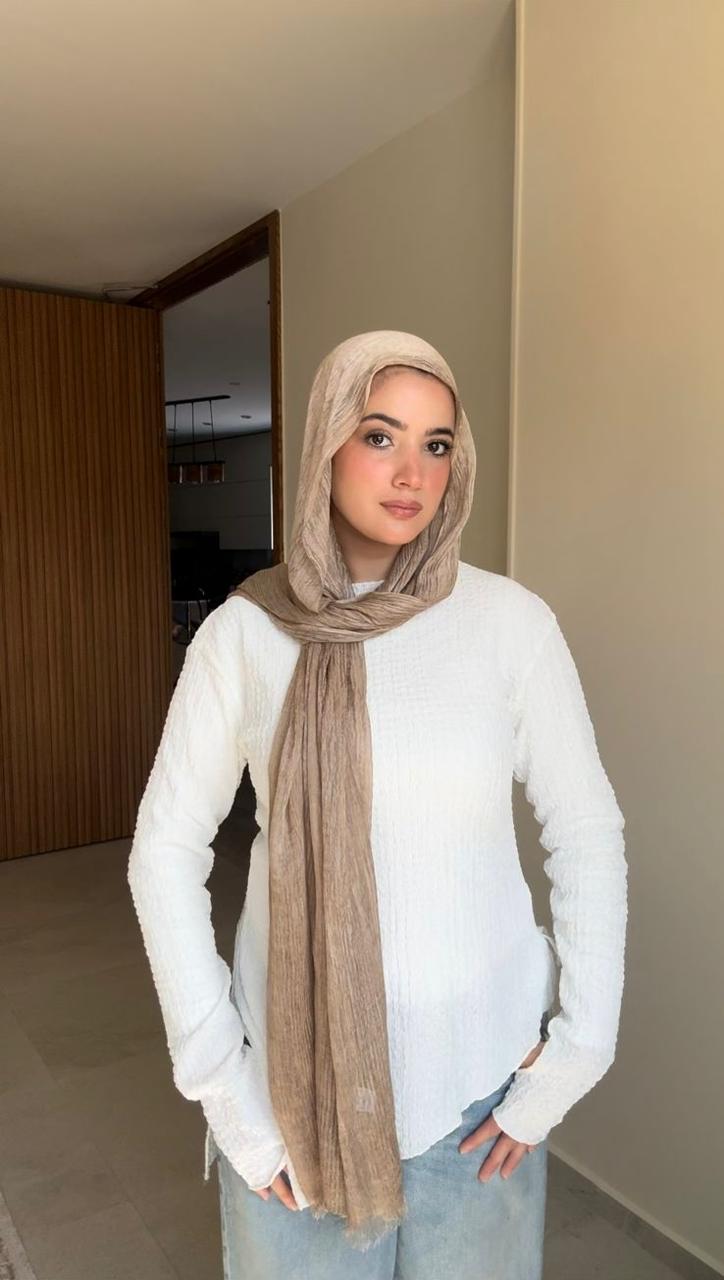 French Chiffon Scarf in Rose Sand "FC-15"