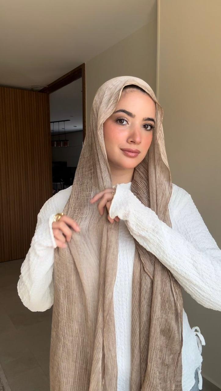 French Chiffon Scarf in Rose Sand "FC-15"