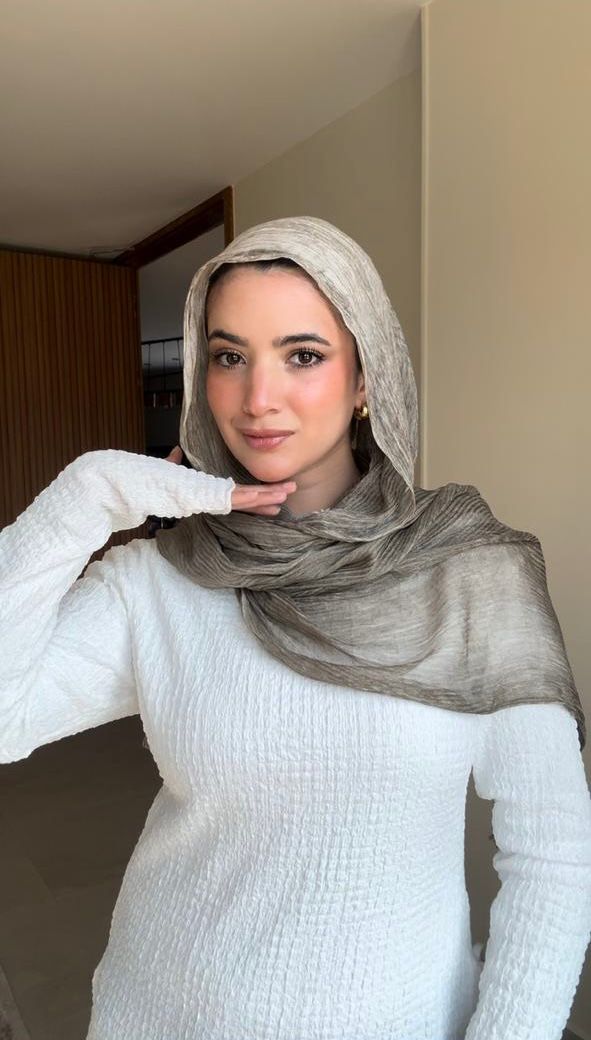 French Chiffon Scarf in Ash Cafe "FC-16"