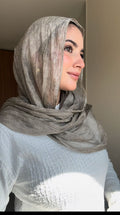French Chiffon Scarf in Ash Cafe "FC-16"