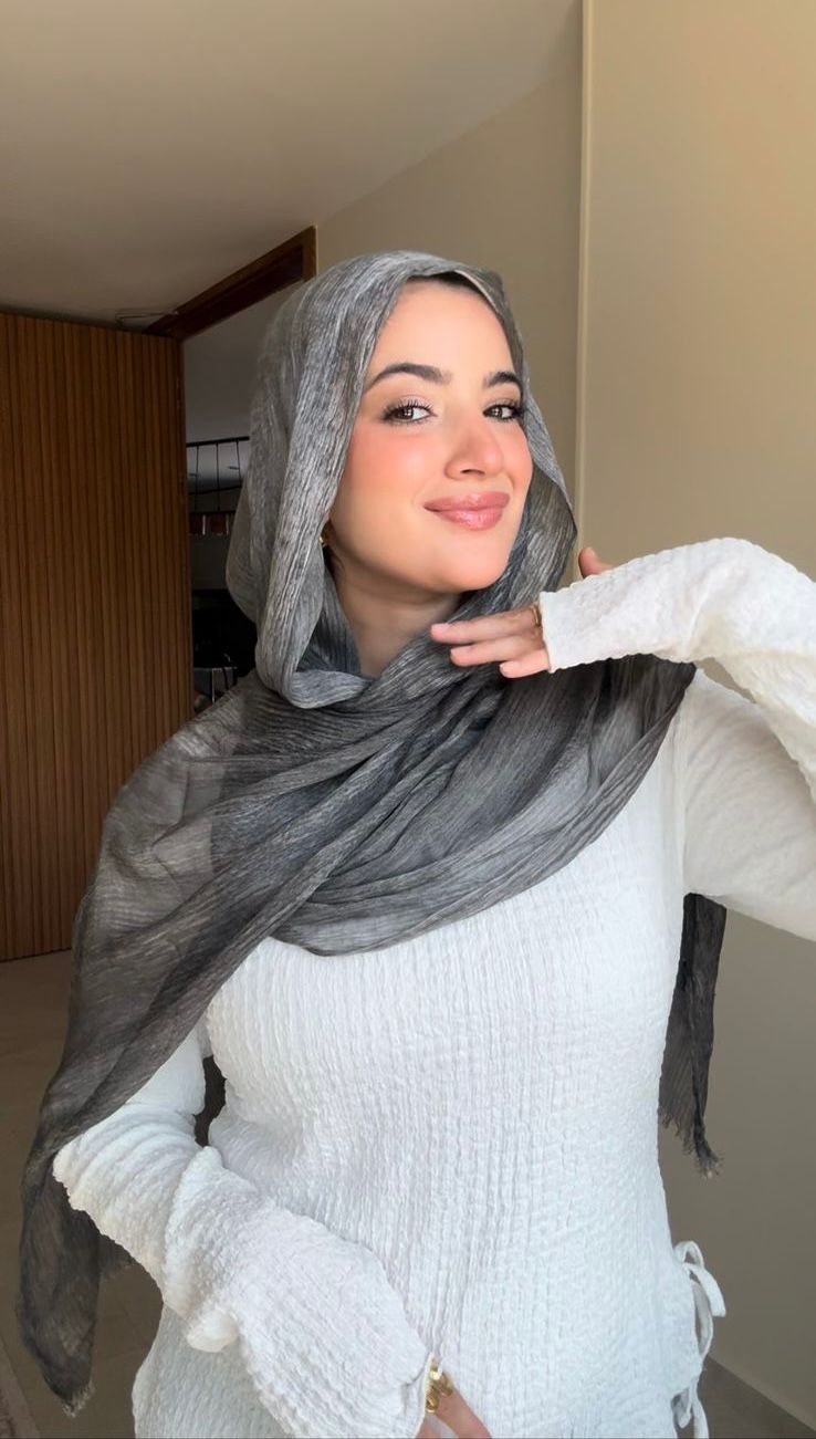 French Chiffon Scarf in Medium Gray "FC-17"