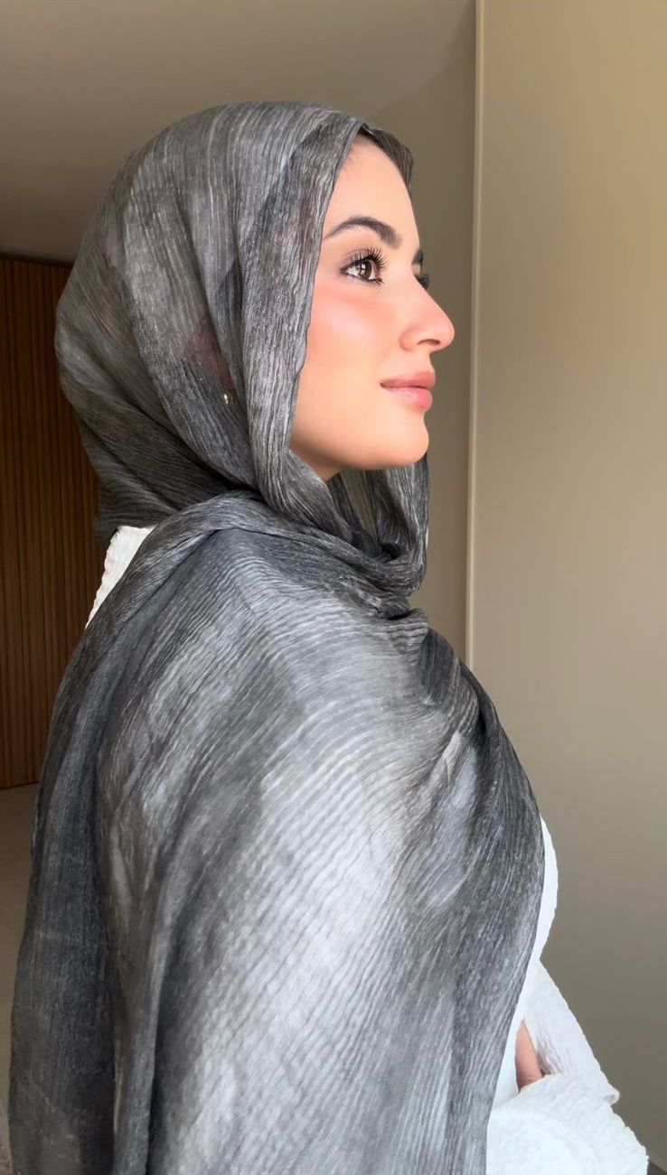 French Chiffon Scarf in Medium Gray "FC-17"