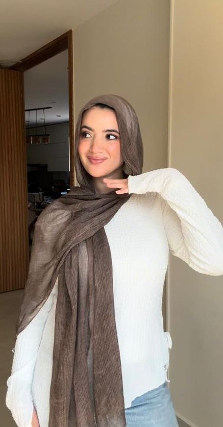French Chiffon Scarf in Ash Brown "FC-20"