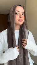 French Chiffon Scarf in Ash Brown "FC-20"