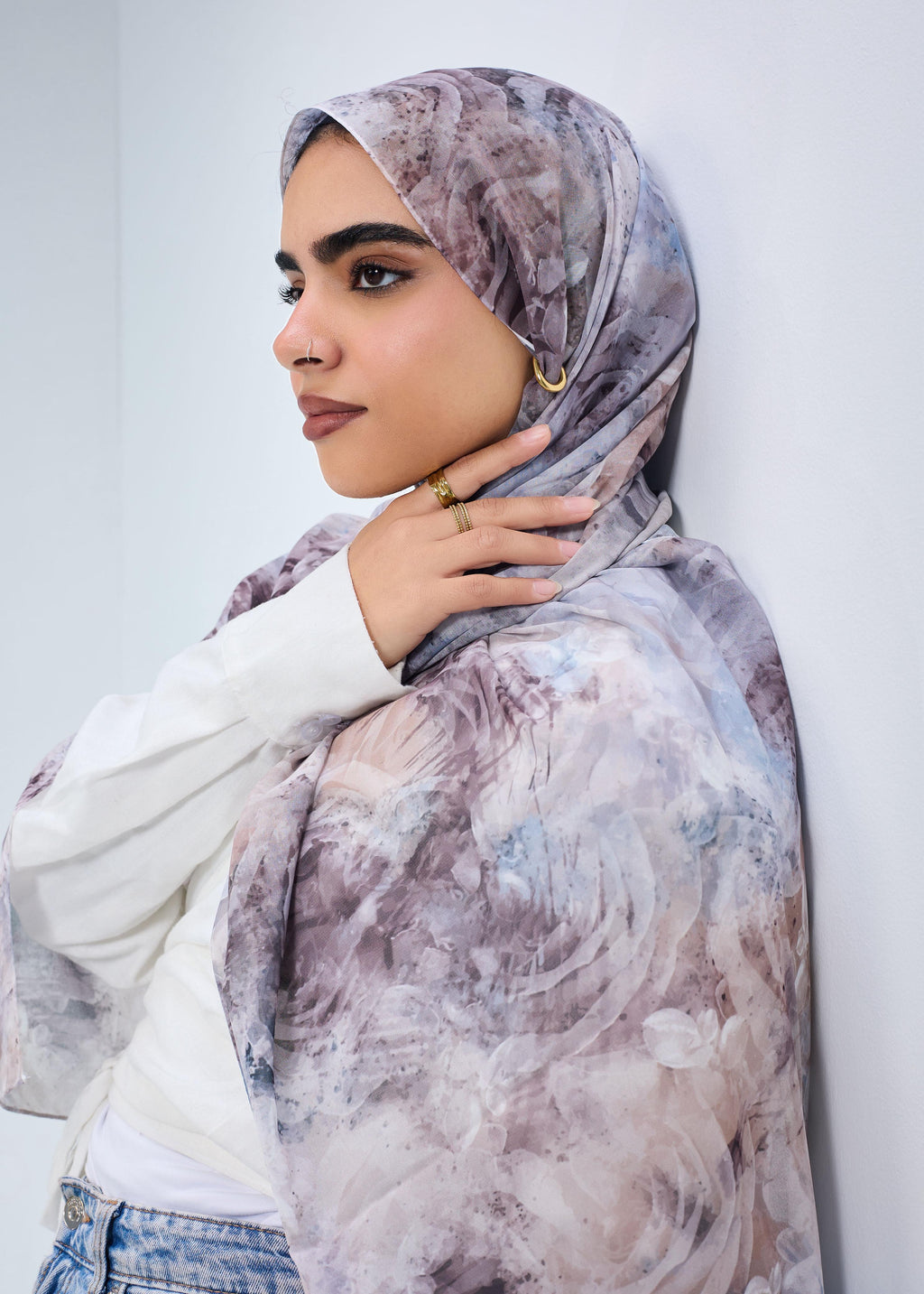 Printed Chiffon in Earthy Blush