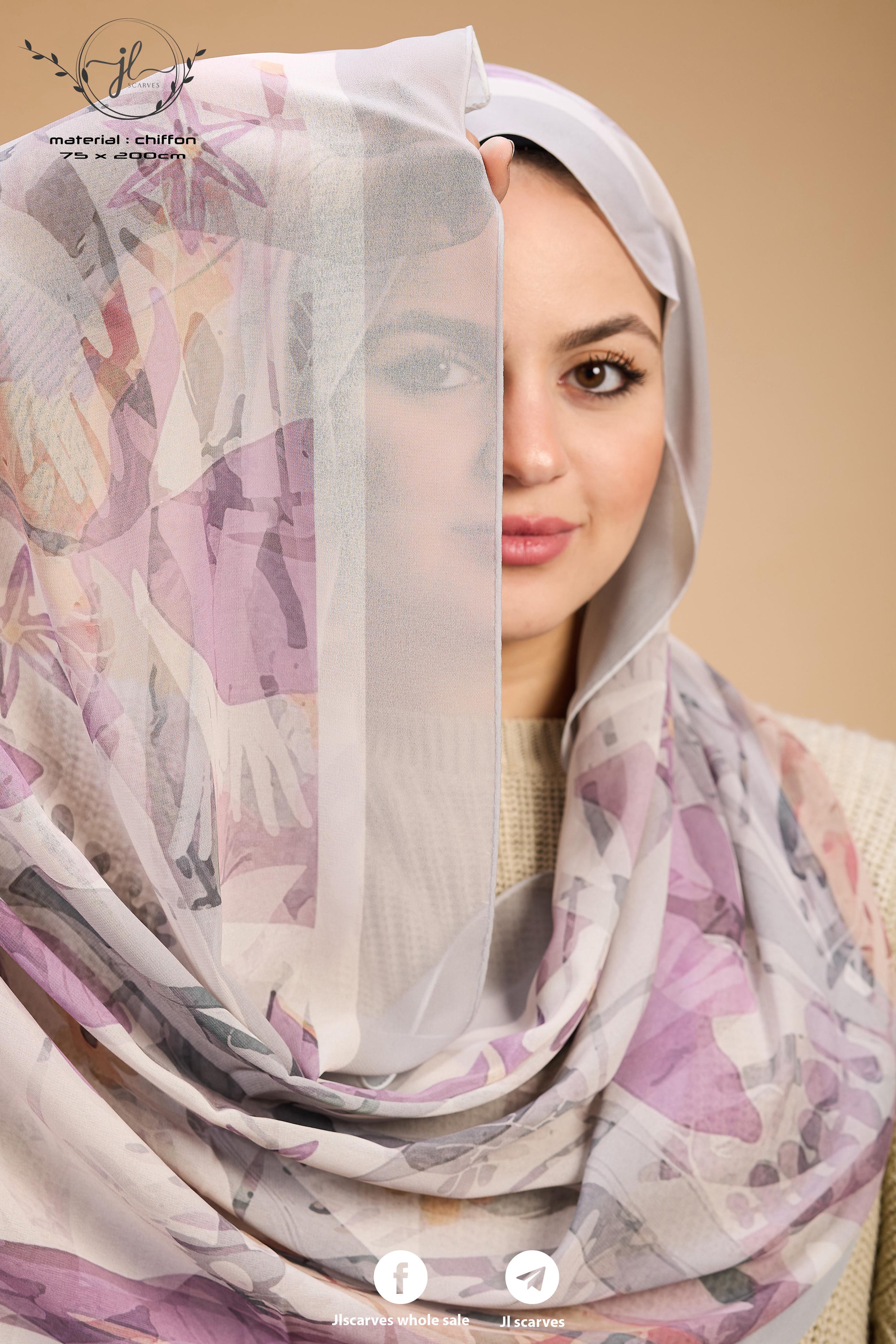 Printed Chiffon in Blushy Roses