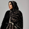 Printed Chiffon in Black Jasmen