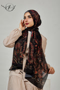 Printed Chiffon in Red Rose